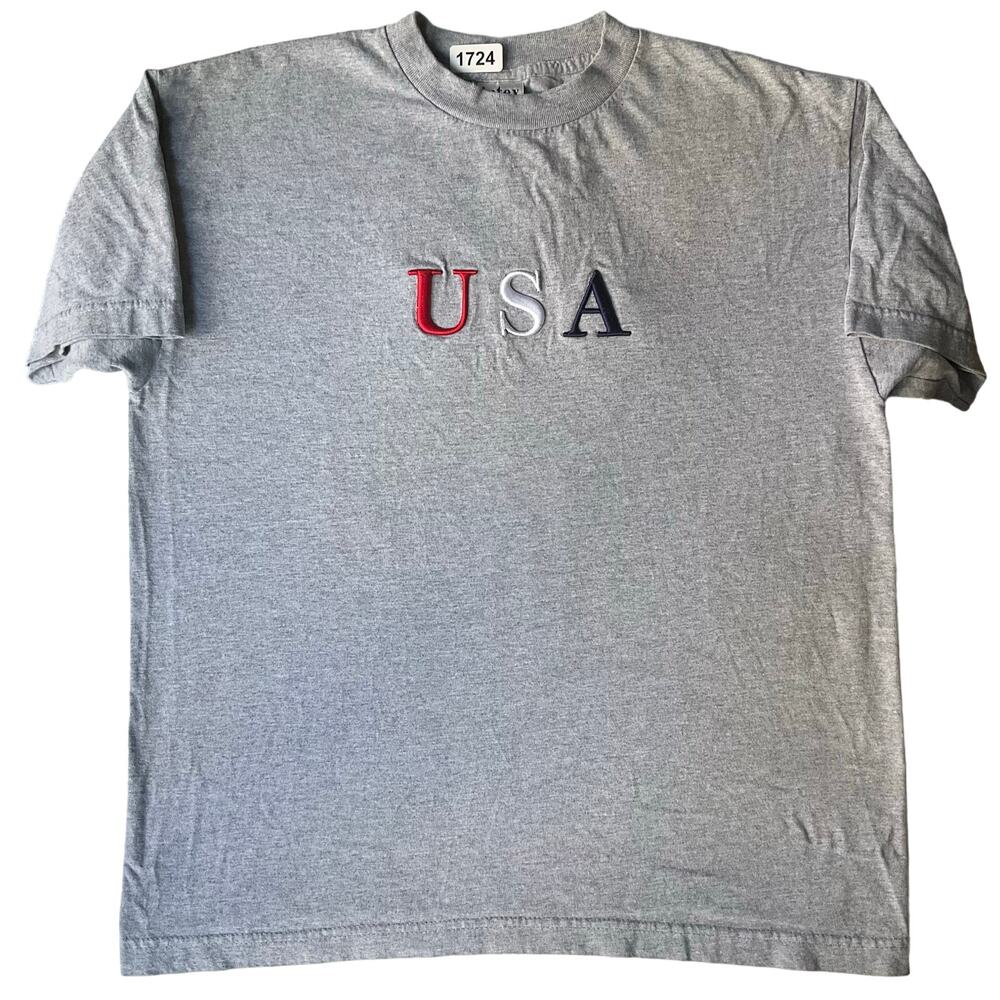 Intex Men’s Short Sleeve T-shirt size L, Solid Gray, USA